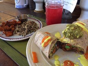 vegan burrito - sweet potato and black beans at Whyld Ass in Flagstaff