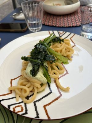 Troccoli fave e cicoria   at Osteria della Gatta Matta in Parma