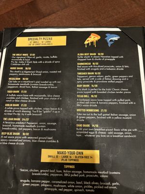  Menu - vegan cheese is also available  at Pizza Shark in Chatham