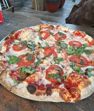 Margarita Pizza with Vegan cheese   at LouEddie's Pizza in Skyforest