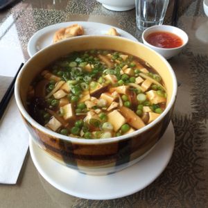 hot and sour soup (huge portions!) at Lemongrass Cafe in Edmonton