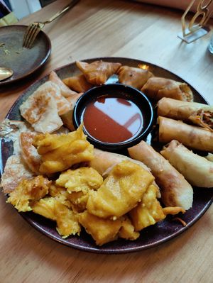 The vegan party platter at Yangon Delight in Amsterdam