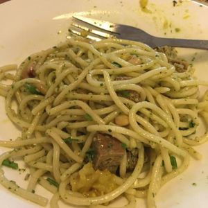 pasta with seitan at L'Espiga d'Or in Tarragona