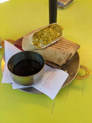 Chana wrap at Remedy Cafe - Jasper Ave in Edmonton