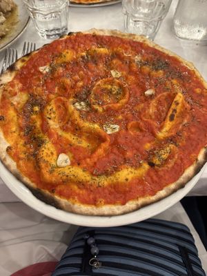 Pizza marinara  at Fieramosca in Rome