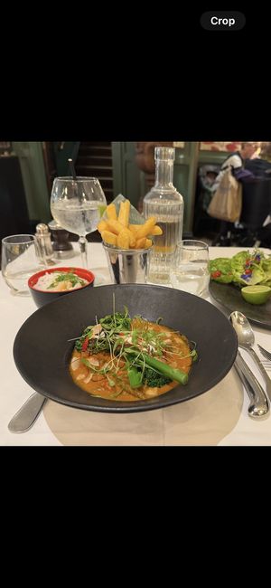 Vegan rendang curry with chunky chips and ricee  at The Ivy in York