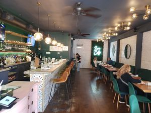 Inside quaint place at Zava Cafe in Milton