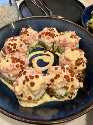 Sushi with salmon tartare  at Horus Vegan in Recoleta