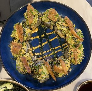 Sushi with mushroom lots of other things  at Horus Vegan in Recoleta