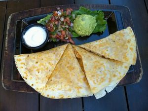 Vegan chicken quesadilla at Nacho Daddy - Downtown in Las Vegas