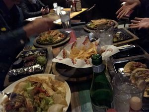 A table full of vegan food at Nacho Daddy - Downtown in Las Vegas