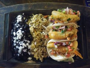 Avocado street tacos, I added beans to my order at Nacho Daddy - Downtown in Las Vegas