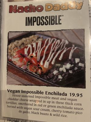 Impossible meat option at Nacho Daddy - Downtown in Las Vegas