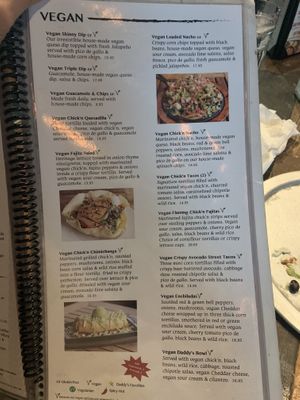 The menu at Nacho Daddy - Downtown in Las Vegas
