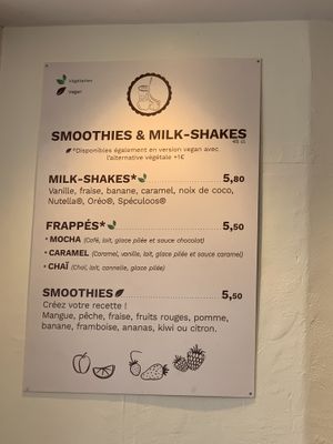 Option for drinks  at Green Bagel Café in Aix-les-bains