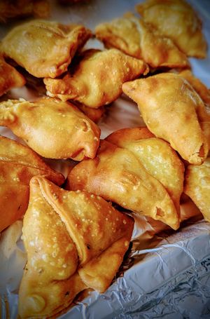 Freshly cooked Samosa at Artcore Cafe in Derby