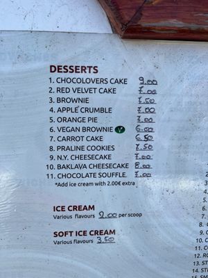 Vegan Brownie at Stamatis Restaurant - Bar in Corfu