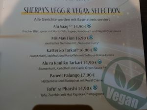 Beispiel vegane und vegetarische Gerichte at Sherpa's in Gottingen