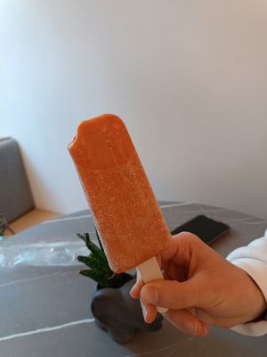Mango chilli (spicy and very tasty 🔥) at Anjuna Ice Pops in Budapest