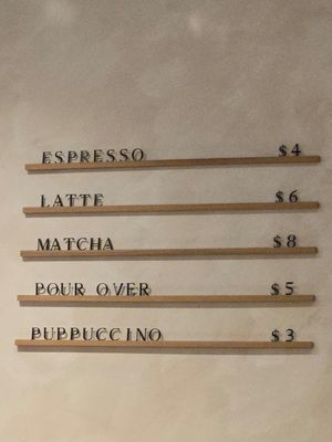 menu at A Living Wage Cafe at Fable in Vancouver