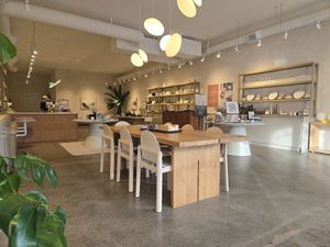 communal table at A Living Wage Cafe at Fable in Vancouver