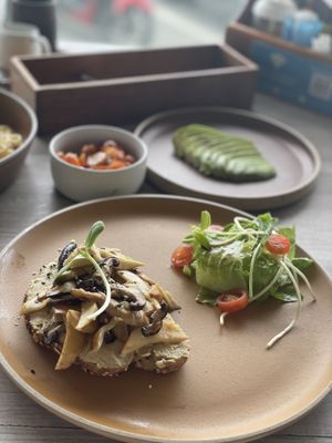 Simple mushroom toast, added avocado as side  at Cafe KOB Seaside in Koh Samui