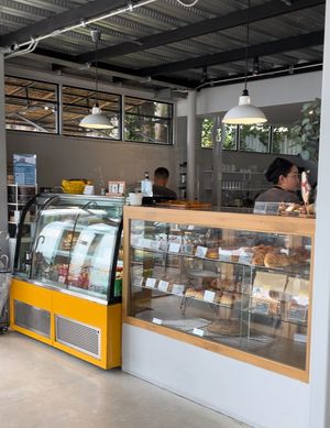 Open kitchen and showcase  at Cafe KOB Seaside in Koh Samui