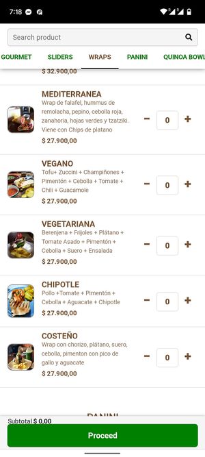 Menu at Lulo Bar in Santa Marta