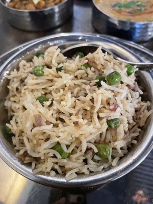 Pea Pulao Rice  at Good Old Mukka in Carnegie