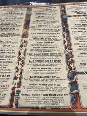 Curries Menu  at Good Old Mukka in Carnegie