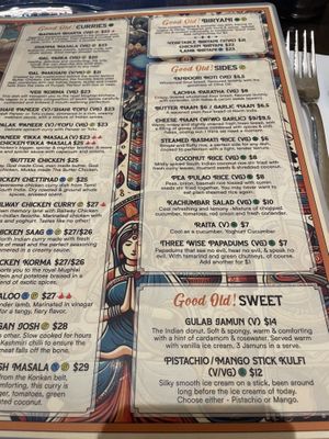 Sides Menu  at Good Old Mukka in Carnegie