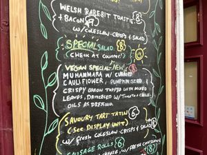 Vegan special on the menu   at Strathpeffer Victorian Railway Cafe in Strathpeffer