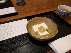 1st course: wasabi miso cool tofu at Shika-Jaya in Hakone