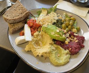 Vegan Halloumi Plate  at Prenzel Cafe in Berlin