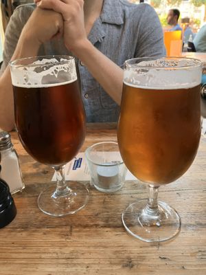 Two pints of beer at Herringbone - Abbeyhill in Edinburgh