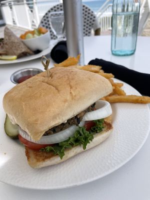 Vegan burger   at Solstice Kitchen & Cocktails in Wrightsville Beach