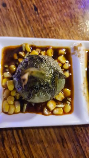 Mini eggplant with chilli salsa at Shu in Collingwood