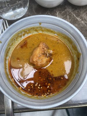 Lentil and pumpkin soup with Chinese donut  at Shu in Collingwood