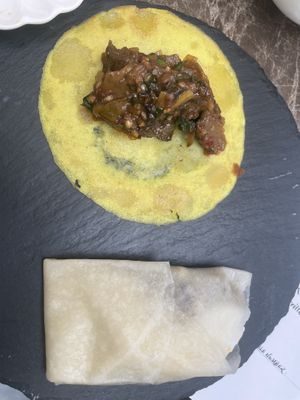 Prawn and purple rice  and eggplant  at Shu in Collingwood