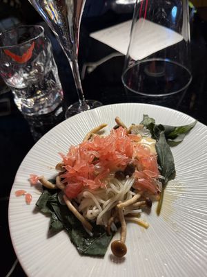 Potato noddle Pioppino Fan  at Shu in Collingwood