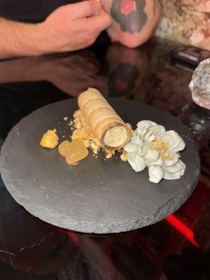 Porcini dust cashew cheese cannoli  at Shu in Collingwood