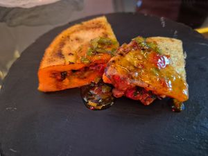 Roasted yuxiang eggplant: very good! sweet and sour type sauce, great crispy texture at Shu in Collingwood