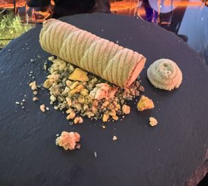 Cashew matcha cream filled chocolate cannoli   at Shu in Collingwood