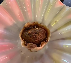 Red braised lions mane with hot purple sapphire potato mash   at Shu in Collingwood