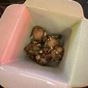 Hand made taro balls tossed in spiced oil   at Shu in Collingwood