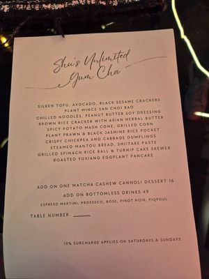 Menu Aug 2025 at Shu in Collingwood