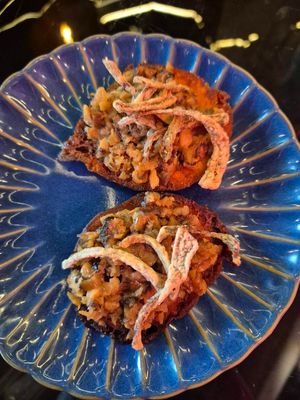 Shitake paste on toaste bread this time: tasty at Shu in Collingwood