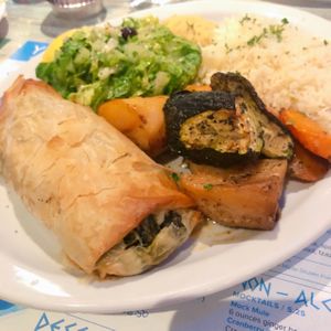 Vegan spanakopita  at Yiamas Greek Taverna in Courtenay