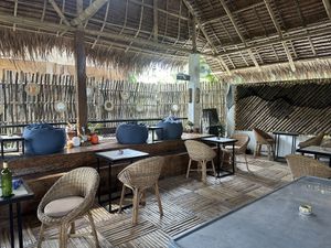 Seating  at OMUS vegan @Dive Camp in Dauin