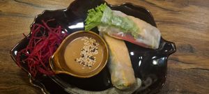 Summer rolls with tofu at Aroy Restaurant in Berlin